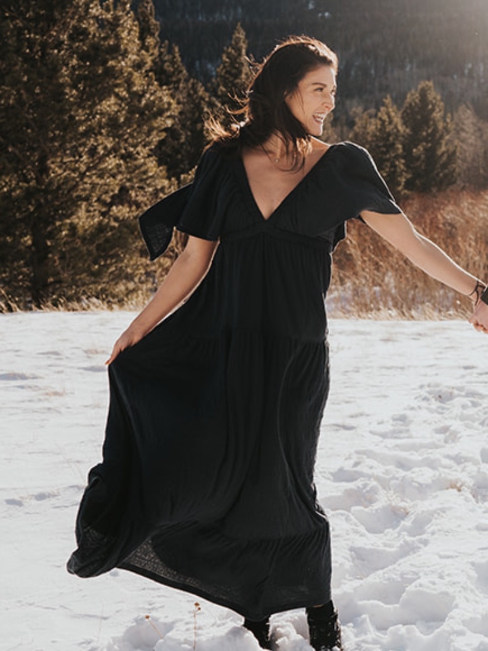 Free People black maxi